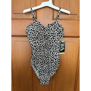 Girls' Art Class Cheetah Print One Piece Bathing Suit UPF 50+ Size Small (6/7)